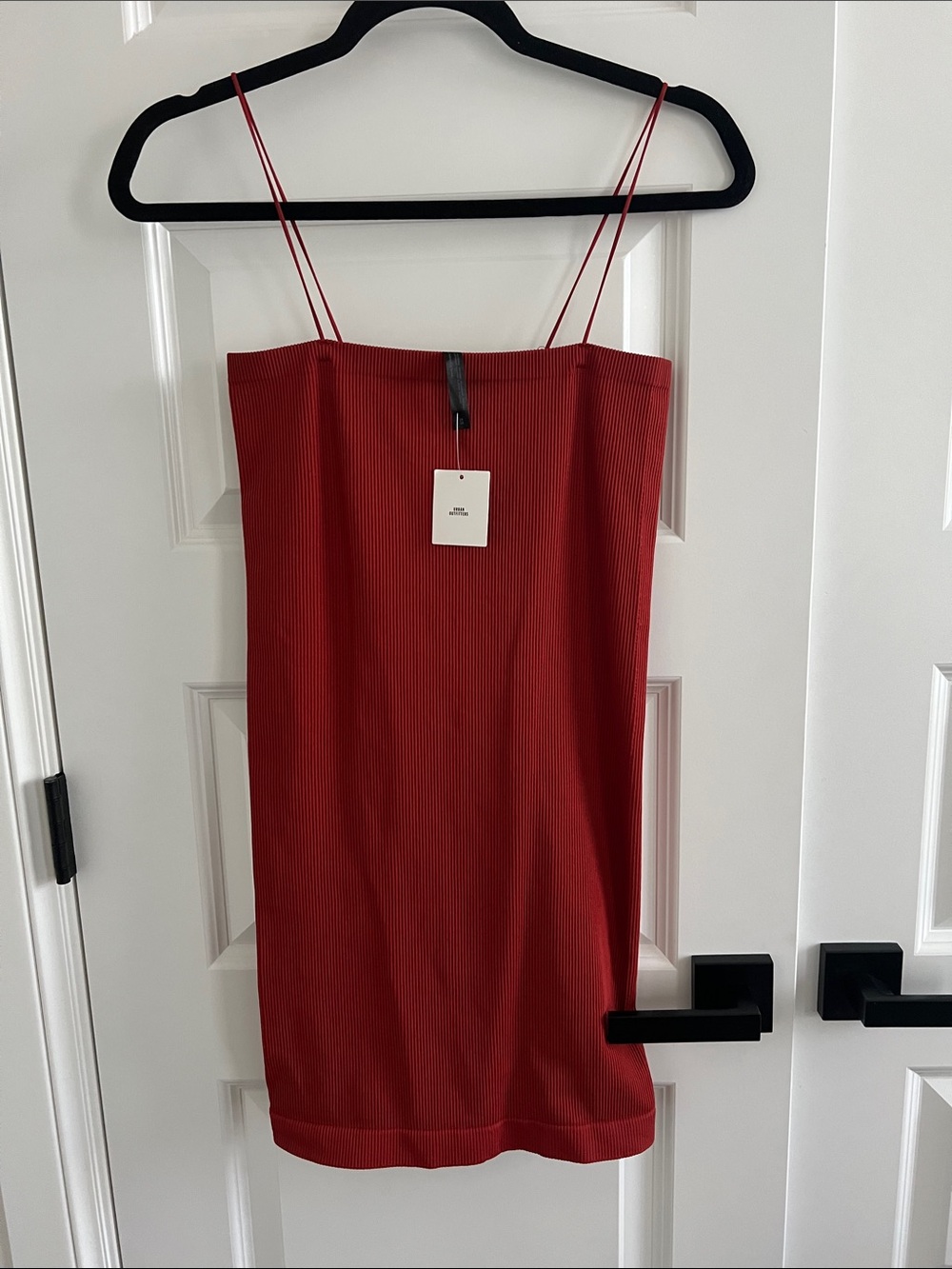 Urban Outfitters Red Ribbed Slip Dress